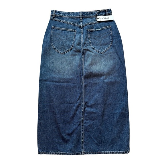 ROLLA'S Dresses & Skirts - ROLLA’S Women's Chicago Denim Skirt Sz 31 Vintage Blue Casual Stretch Front Slit